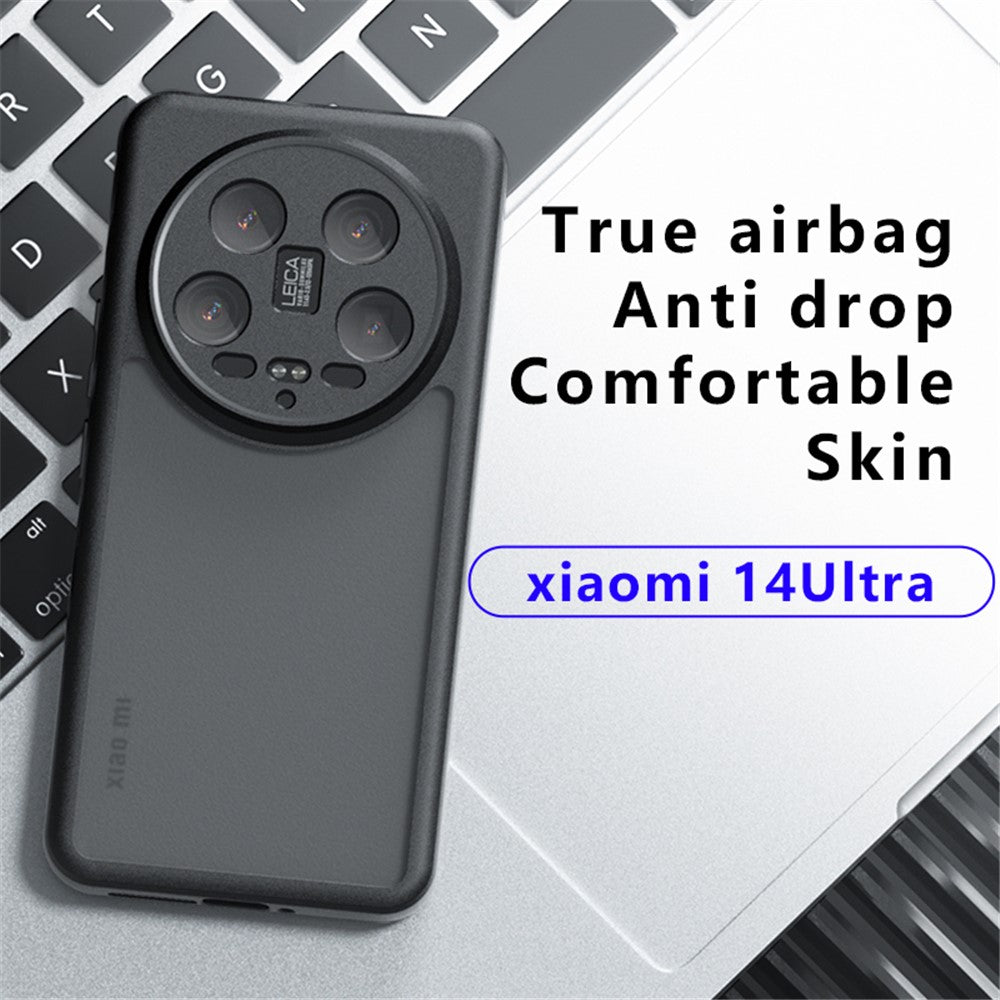 For Xiaomi 14 Ultra Case Skin-Touch TPU + PC Matte Phone Back Cover, Transparent Black