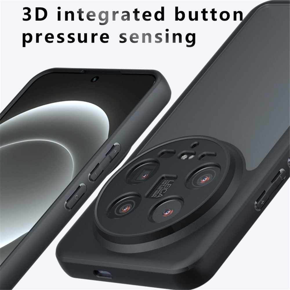 For Xiaomi 14 Ultra Case Skin-Touch TPU + PC Matte Phone Back Cover, Transparent Black