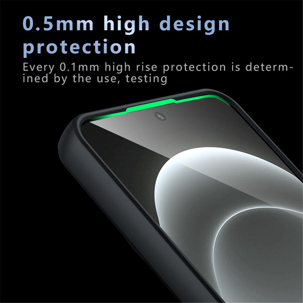 For Xiaomi 14 Ultra Case Skin-Touch TPU + PC Matte Phone Back Cover, Transparent Black