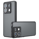 For Xiaomi Redmi Note 13 Pro 5G / Poco X6 5G Case Skin-Touch TPU + PC Matte Phone Back Cover, Transparent Black