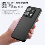 For Xiaomi Redmi Note 13 Pro 5G / Poco X6 5G Case Skin-Touch TPU + PC Matte Phone Back Cover, Transparent Black