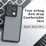 For Xiaomi Redmi Note 13 Pro 5G / Poco X6 5G Case Skin-Touch TPU + PC Matte Phone Back Cover, Transparent Black