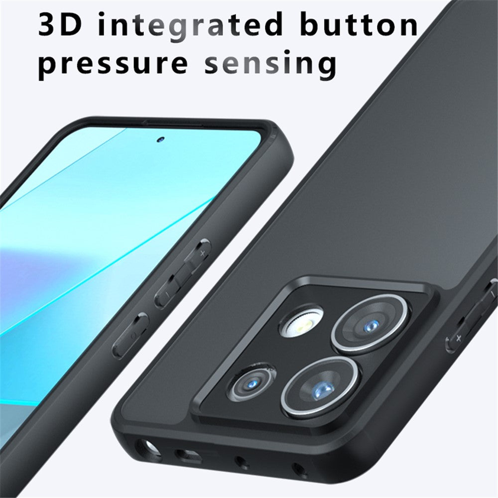 For Xiaomi Redmi Note 13 Pro 5G / Poco X6 5G Case Skin-Touch TPU + PC Matte Phone Back Cover, Transparent Black