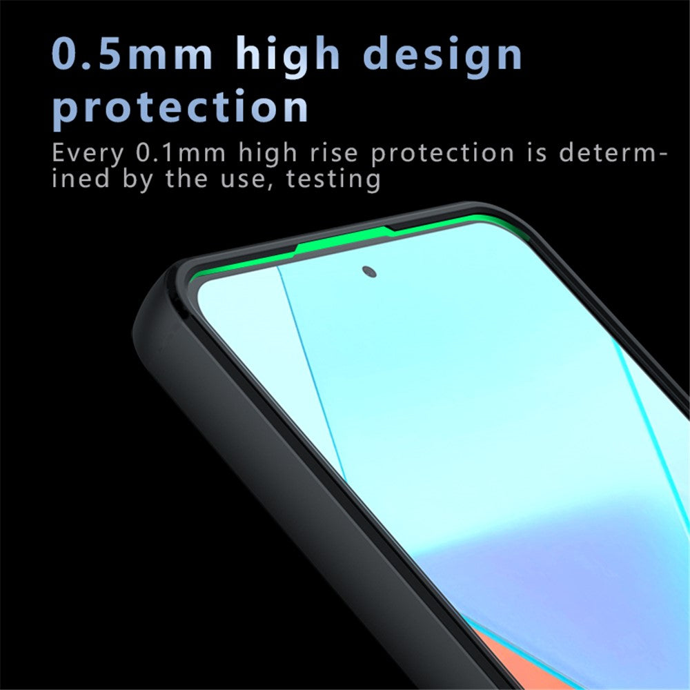 For Xiaomi Redmi Note 13 Pro 5G / Poco X6 5G Case Skin-Touch TPU + PC Matte Phone Back Cover, Transparent Black