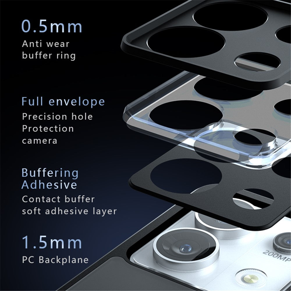 For Xiaomi Redmi Note 13 Pro 5G / Poco X6 5G Case Skin-Touch TPU + PC Matte Phone Back Cover, Transparent Black