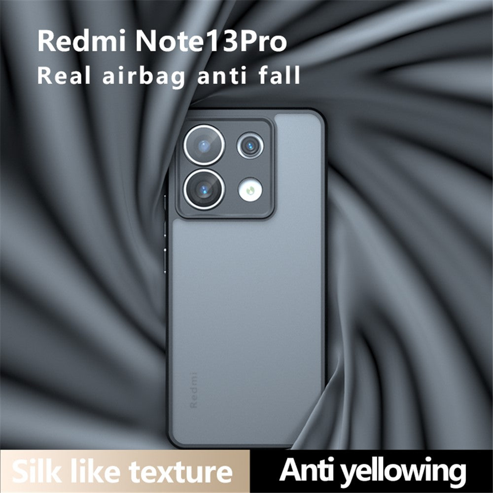 For Xiaomi Redmi Note 13 Pro 5G / Poco X6 5G Case Skin-Touch TPU + PC Matte Phone Back Cover, Transparent Black