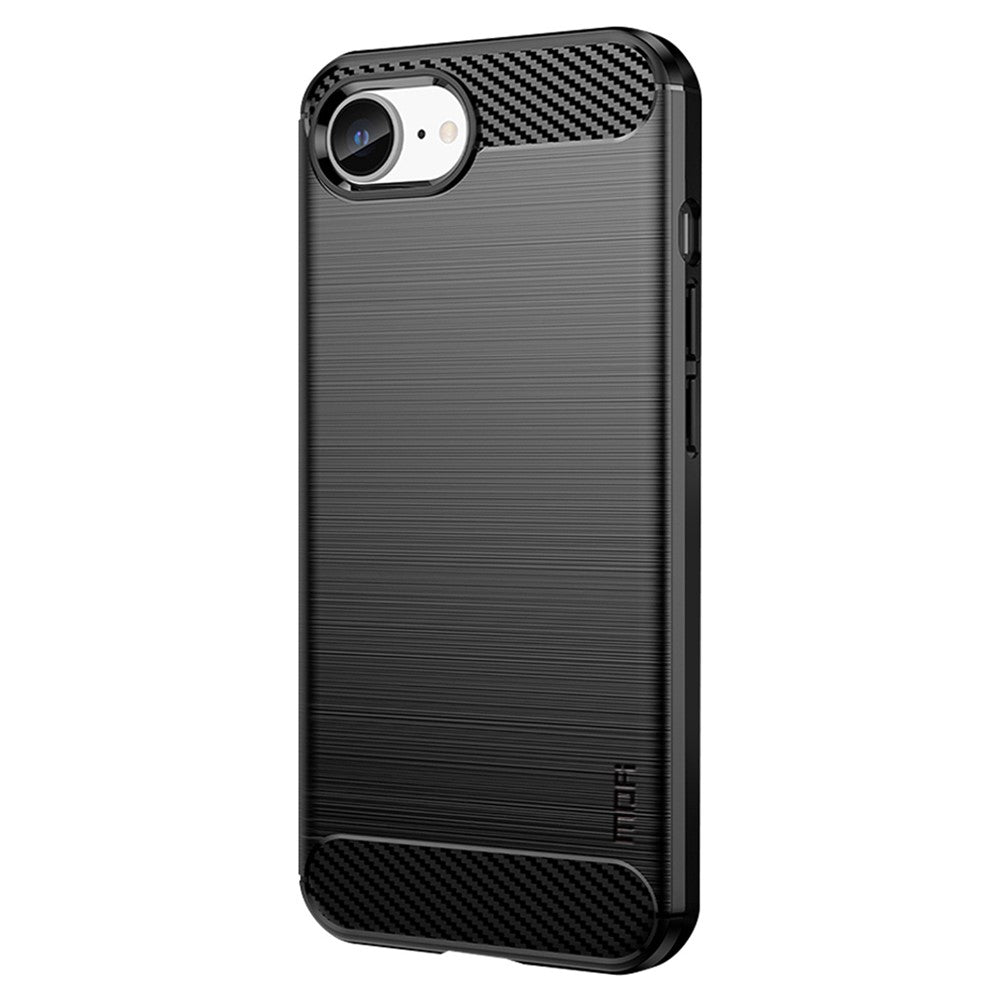 MOFI JK TPU Serie-1 til iPhone 17e / 16e Cover Fleksibelt TPU Telefoncover med Kulfiberdesign