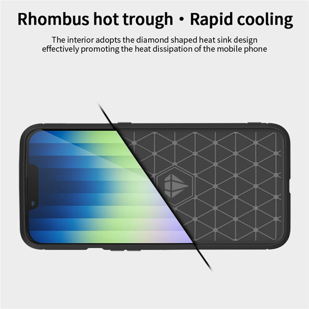 MOFI JK TPU Serie-1 til iPhone 17e / 16e Cover Fleksibelt TPU Telefoncover med Kulfiberdesign
