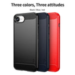 MOFI JK TPU Serie-1 til iPhone 17e / 16e Cover Fleksibelt TPU Telefoncover med Kulfiberdesign