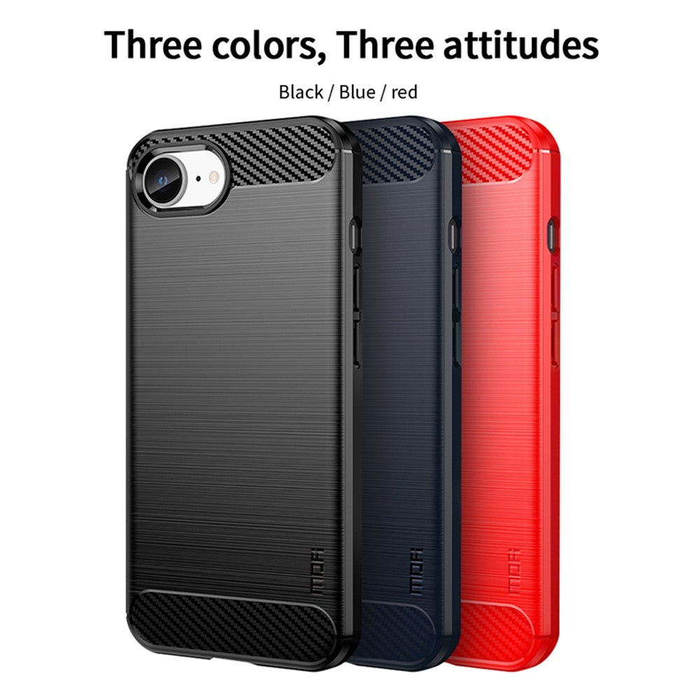 MOFI JK TPU Serie-1 til iPhone 17e / 16e Cover Fleksibelt TPU Telefoncover med Kulfiberdesign