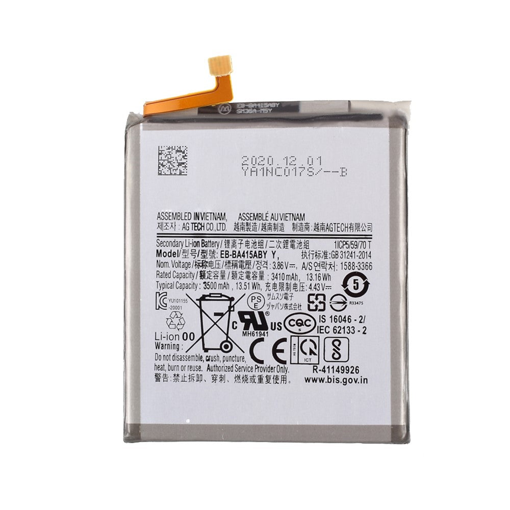 Quality 3.86V 3410mAh Battery Replace Part for Samsung Galaxy A41