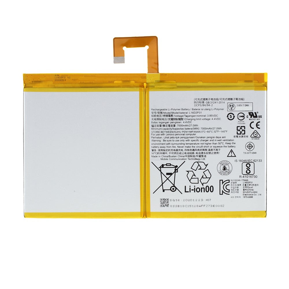 Assembly 3.85V 7000mAh Battery Replacement (Encode: L16D2P31) (without Logo) for Lenovo Tab 4 / Tab 4 Plus TB2-X30M TB-X304F TB-X704F