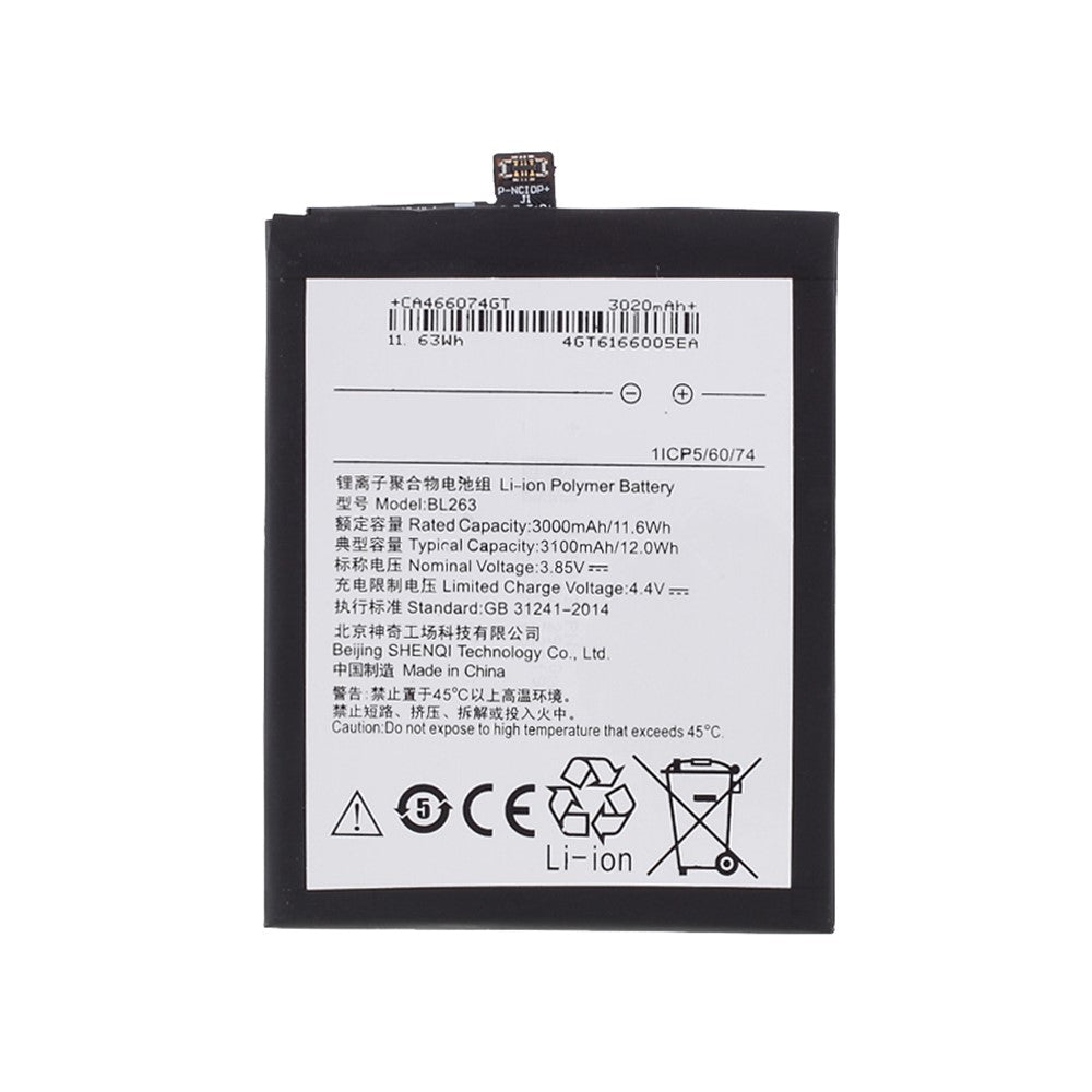 3.85V 3000mAh Battery Replacement (Encode: BL263) for Lenovo ZUK Z2 Pro