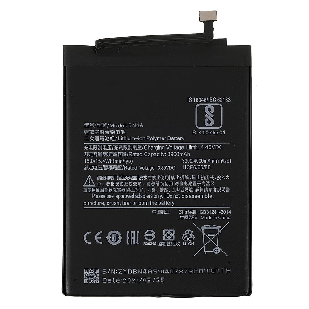 3.85V 3900mAh Battery Replacement (Encode: BN4A) (without Logo) for Xiaomi Redmi Note 7 / Note 7 Pro