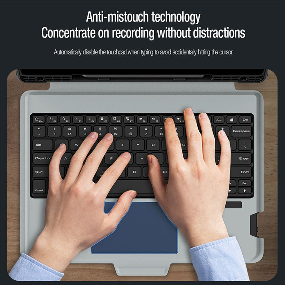 NILLKIN Til Samsung Galaxy Tab S9 FE+ Tablet-etui med aftageligt Bluetooth-kompatibelt tastatur (baggrundsbelyst version)