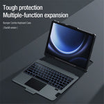 NILLKIN Til Samsung Galaxy Tab S9 FE+ Tablet-etui med aftageligt Bluetooth-kompatibelt tastatur (baggrundsbelyst version)