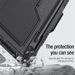NILLKIN Til Samsung Galaxy Tab S9 FE+ Tablet-etui med aftageligt Bluetooth-kompatibelt tastatur (baggrundsbelyst version)
