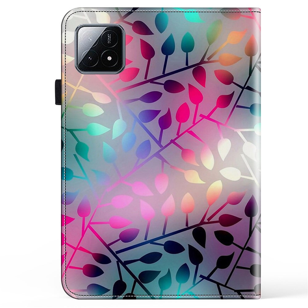 Läderfodral med mönstertryck och stativ för surfplatta till Xiaomi Pad 6S Pro 12.4
