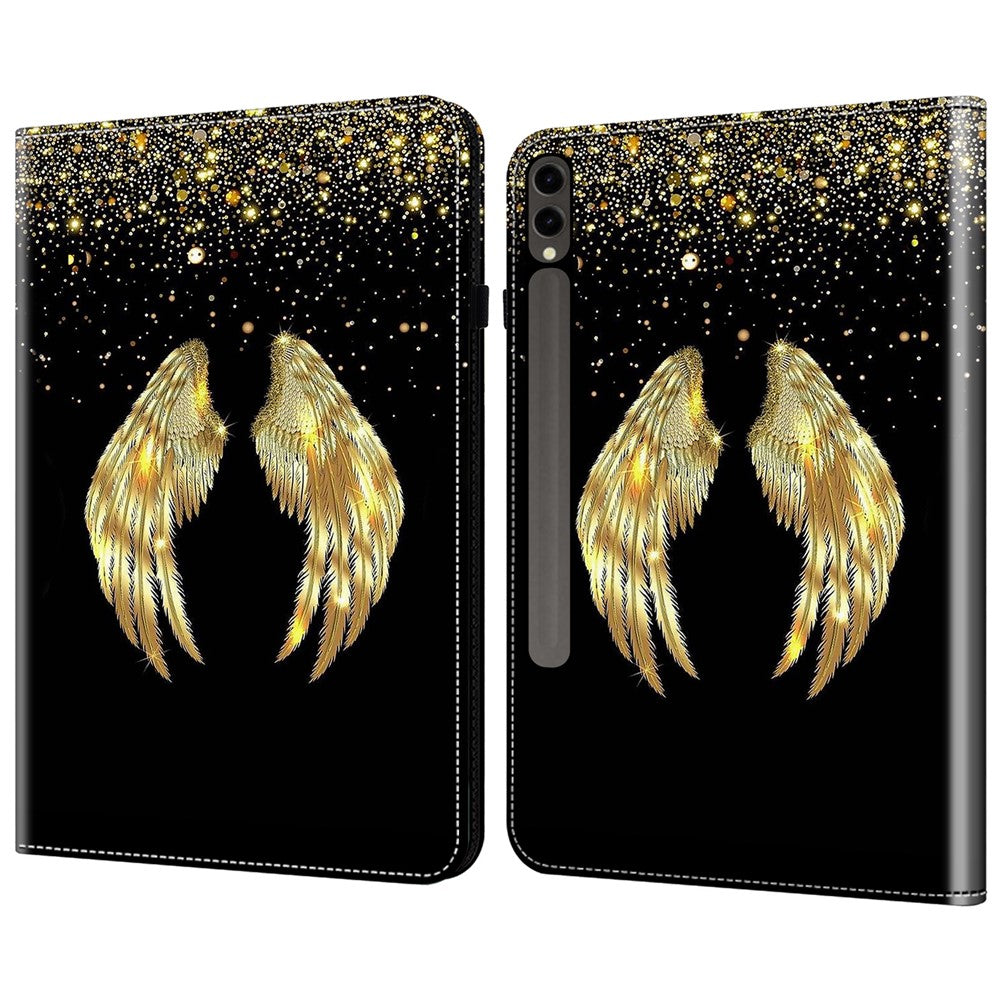 Til Samsung Galaxy Tab S10+ / S9+ / S9 FE+ Cover med mønsterprint i PU-læder og standerfunktion