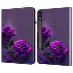 Til Samsung Galaxy Tab S10+ / S9+ / S9 FE+ Cover med mønsterprint i PU-læder og standerfunktion