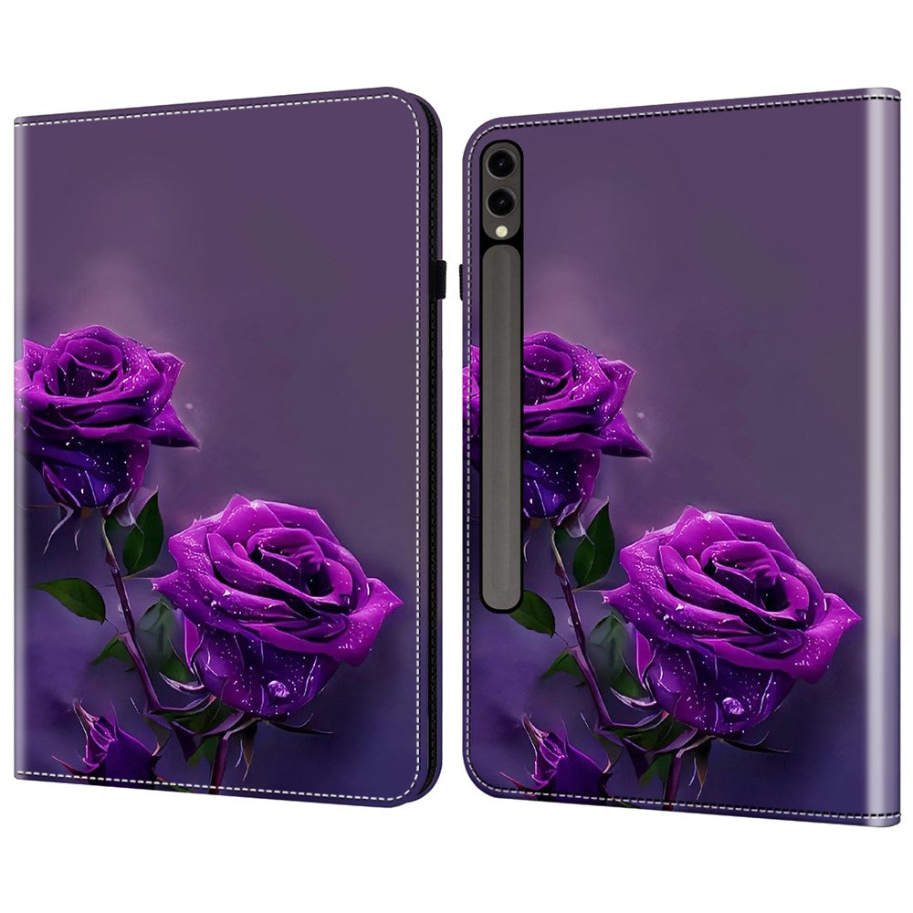 Til Samsung Galaxy Tab S10+ / S9+ / S9 FE+ Cover med mønsterprint i PU-læder og standerfunktion