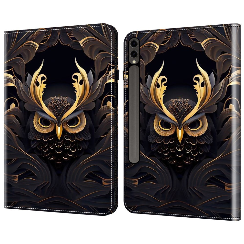 Til Samsung Galaxy Tab S10+ / S9+ / S9 FE+ Cover med mønsterprint i PU-læder og standerfunktion