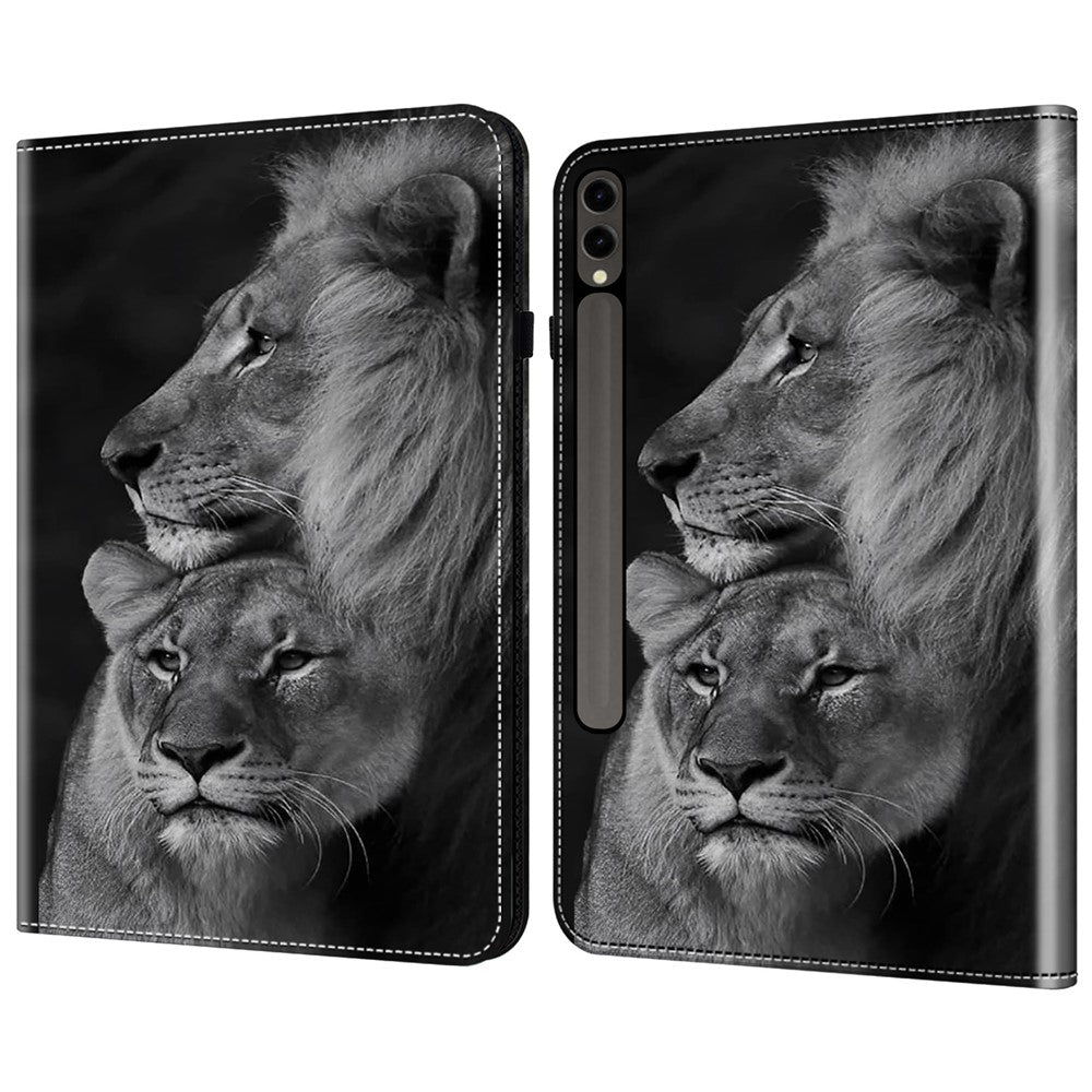 Til Samsung Galaxy Tab S10+ / S9+ / S9 FE+ Cover med mønsterprint i PU-læder og standerfunktion