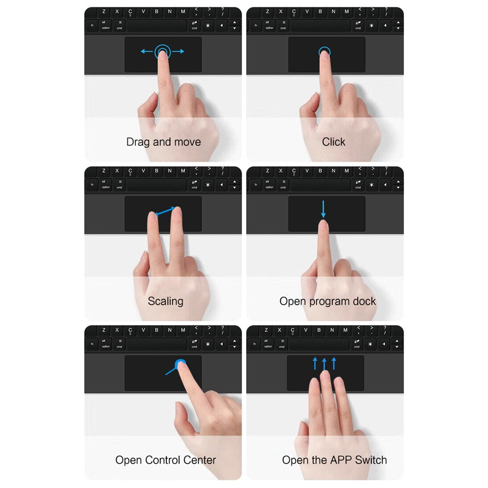 Magnetic Floating Bluetooth-Compatible Keyboard for iPad Air 13 (2026) / (2025) / (2024) / iPad Pro 12.9 (2022) / (2021) / (2020) / (2018) Leather Tablet Case