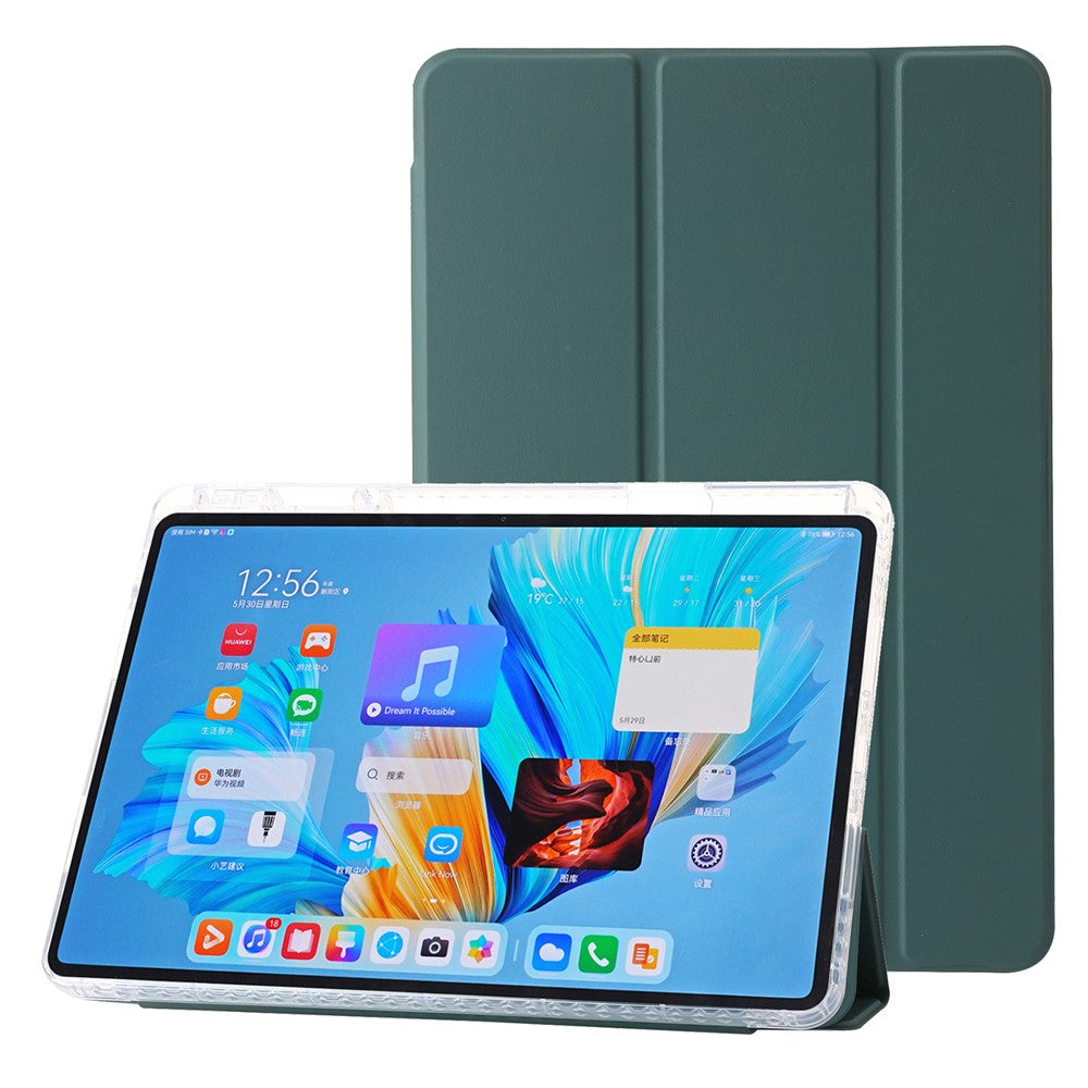 Huawei MatePad 11.5 S (2025) / MatePad 11.5 S (2024) Fodral Trippelvikbart Stativ PU-läder+TPU+Klart Akryl Surfplatta