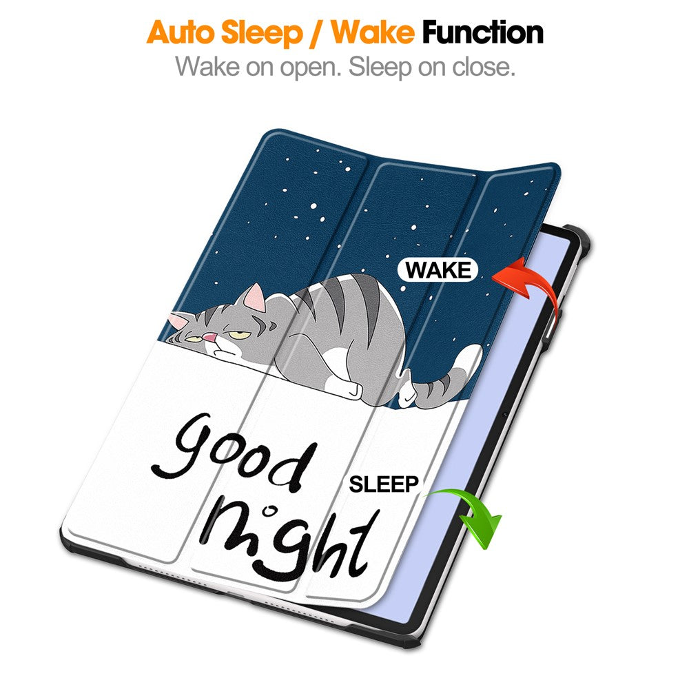 For Huawei MatePad 11.5 S (2024) Case Tri-Fold Stand Pattern Print Leather Tablet Cover with Auto Wake / Sleep