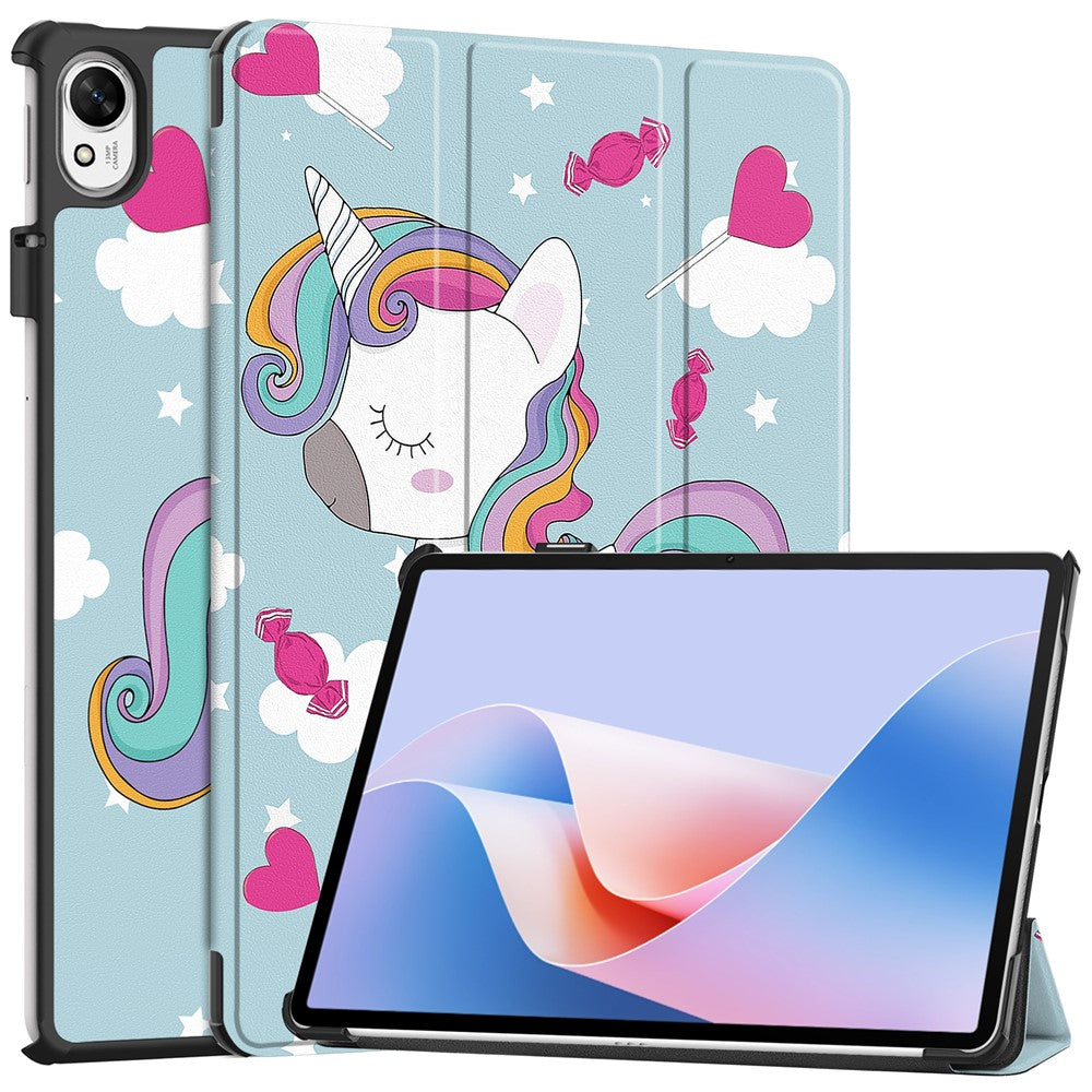 For Huawei MatePad 11.5 S (2024) Case Tri-Fold Stand Pattern Print Leather Tablet Cover with Auto Wake / Sleep
