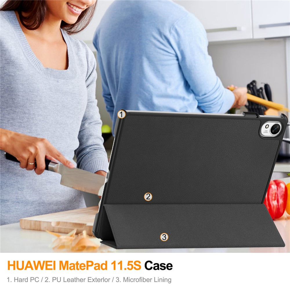 For Huawei MatePad 11.5 S (2025) / MatePad 11.5 S (2024) Case Auto Wake / Sleep Tri-Fold Stand Leather Tablet Cover