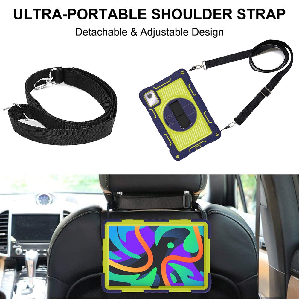 For Lenovo Tab M11 / Xiaoxin Pad 11 2024 Case Silicone+PC Kickstand Tablet Cover with Shoulder Strap