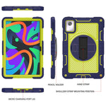 For Lenovo Tab M11 / Xiaoxin Pad 11 2024 Case Silicone+PC Kickstand Tablet Cover with Shoulder Strap
