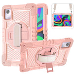 For Lenovo Tab M11 / Xiaoxin Pad 11 2024 Case Silicone+PC Kickstand Tablet Cover with Shoulder Strap
