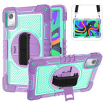 For Lenovo Tab M11 / Xiaoxin Pad 11 2024 Case Silicone+PC Kickstand Tablet Cover with Shoulder Strap