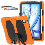 For iPad Air 11 (2026) / (2025) / (2024) Case with Built-In Screen Protector Kickstand PC + Silicone Tablet Cover
