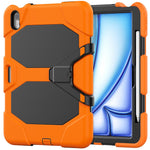 For iPad Air 11 (2026) / (2025) / (2024) Case with Built-In Screen Protector Kickstand PC + Silicone Tablet Cover