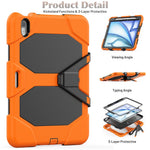 For iPad Air 11 (2026) / (2025) / (2024) Case with Built-In Screen Protector Kickstand PC + Silicone Tablet Cover