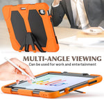 For iPad Air 11 (2026) / (2025) / (2024) Case with Built-In Screen Protector Kickstand PC + Silicone Tablet Cover