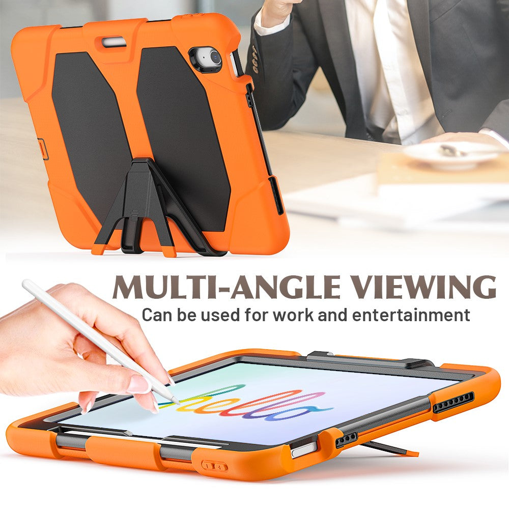 For iPad Air 11 (2026) / (2025) / (2024) Case with Built-In Screen Protector Kickstand PC + Silicone Tablet Cover