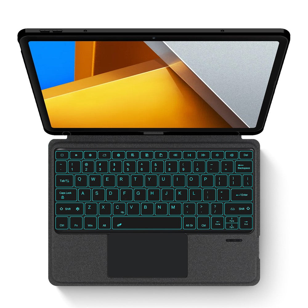 For Xiaomi Poco Pad Leather Case + Bluetooth-compatible Keyboard with Backlight Trackpad