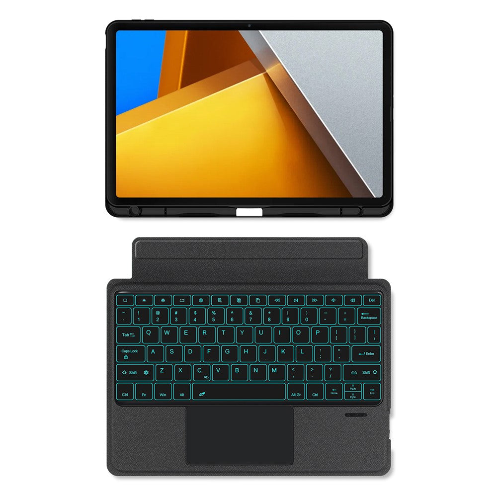 For Xiaomi Poco Pad Leather Case + Bluetooth-compatible Keyboard with Backlight Trackpad