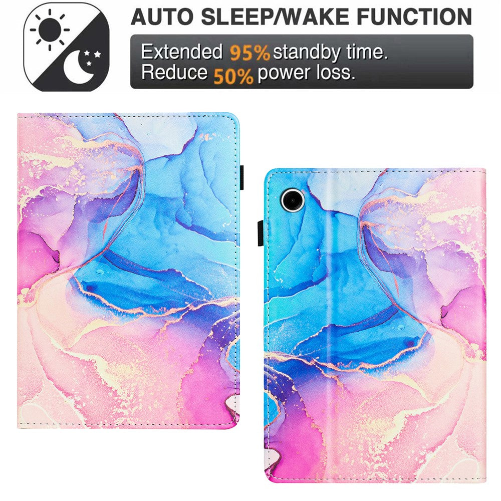 For Lenovo Tab M10 Plus (3rd Gen) Case Auto Wake / Sleep PU Leather Folding Stand Cover Marble Pattern