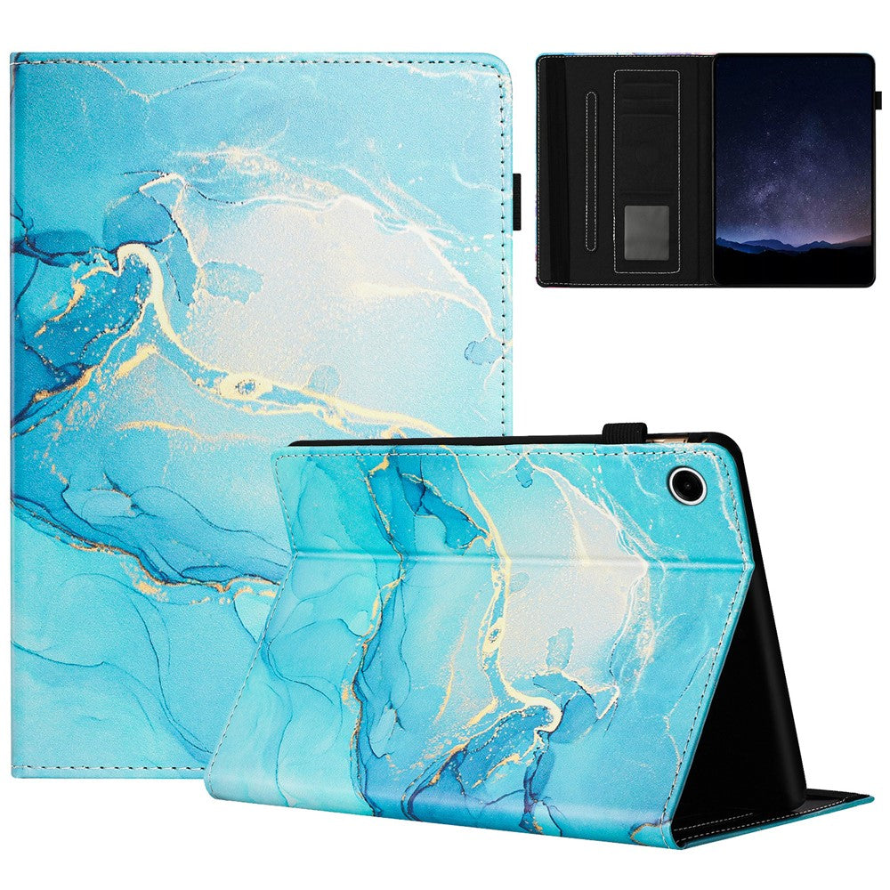 For Lenovo Tab M10 Plus (3rd Gen) Case Auto Wake / Sleep PU Leather Folding Stand Cover Marble Pattern