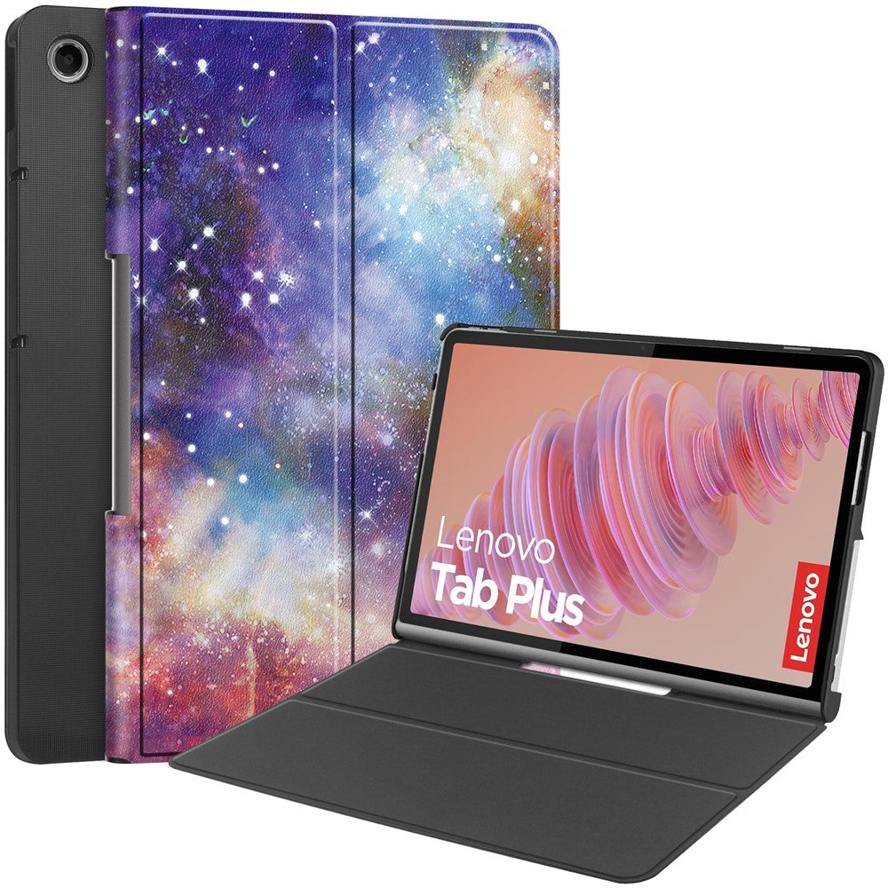 For Lenovo Tab Plus Stand Case Pattern Print Leather Tablet Cover