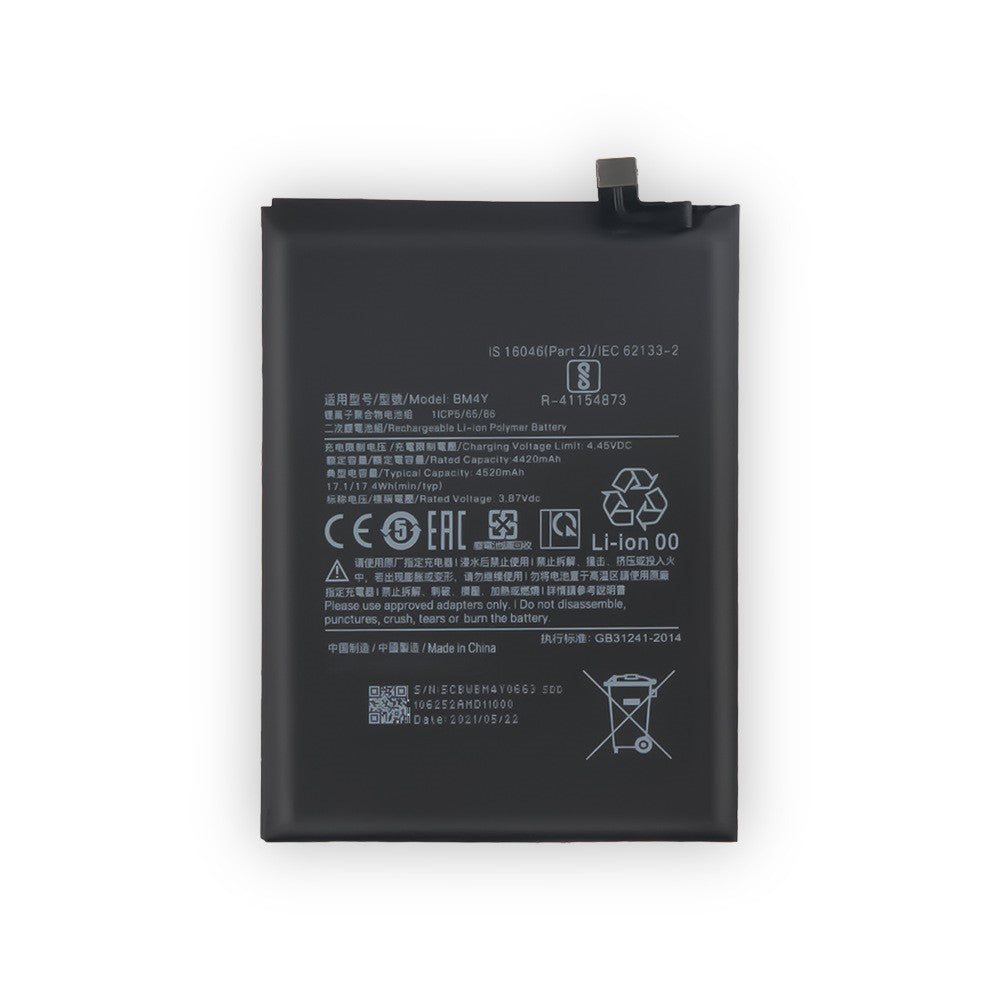 For Xiaomi Poco F3/Redmi K40/Redmi K40 Pro 3.87V 4420mAh Rechargeable Li-ion Polymer Battery Assembly (Encode: BM4Y) (without Logo)