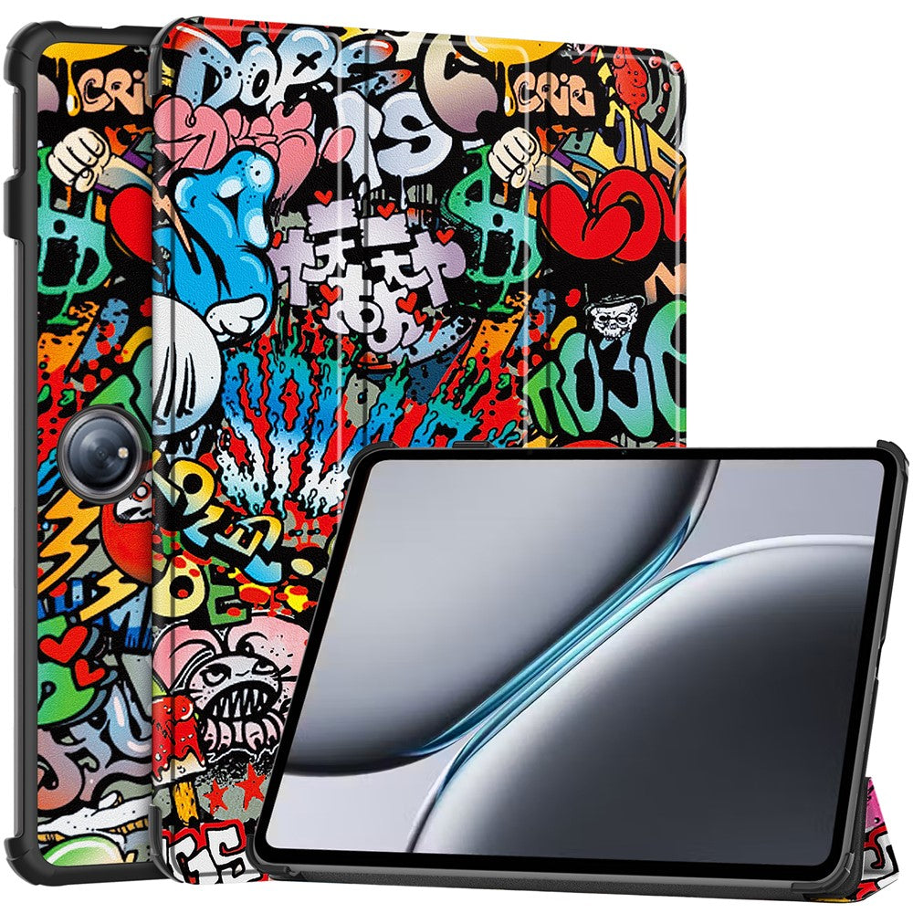 For OnePlus Pad 2 Stand Case Pattern Print Leather Tablet Cover