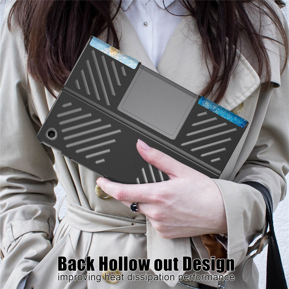 For Lenovo Tab Plus 11.5-inch TB351FU Case Pattern Tablet Leather Cover Hollow Heat Dissipation