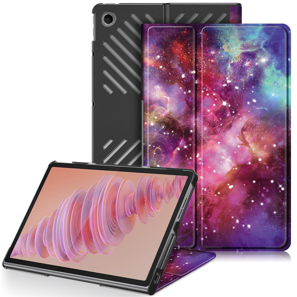 For Lenovo Tab Plus 11.5-inch TB351FU Case Pattern Tablet Leather Cover Hollow Heat Dissipation